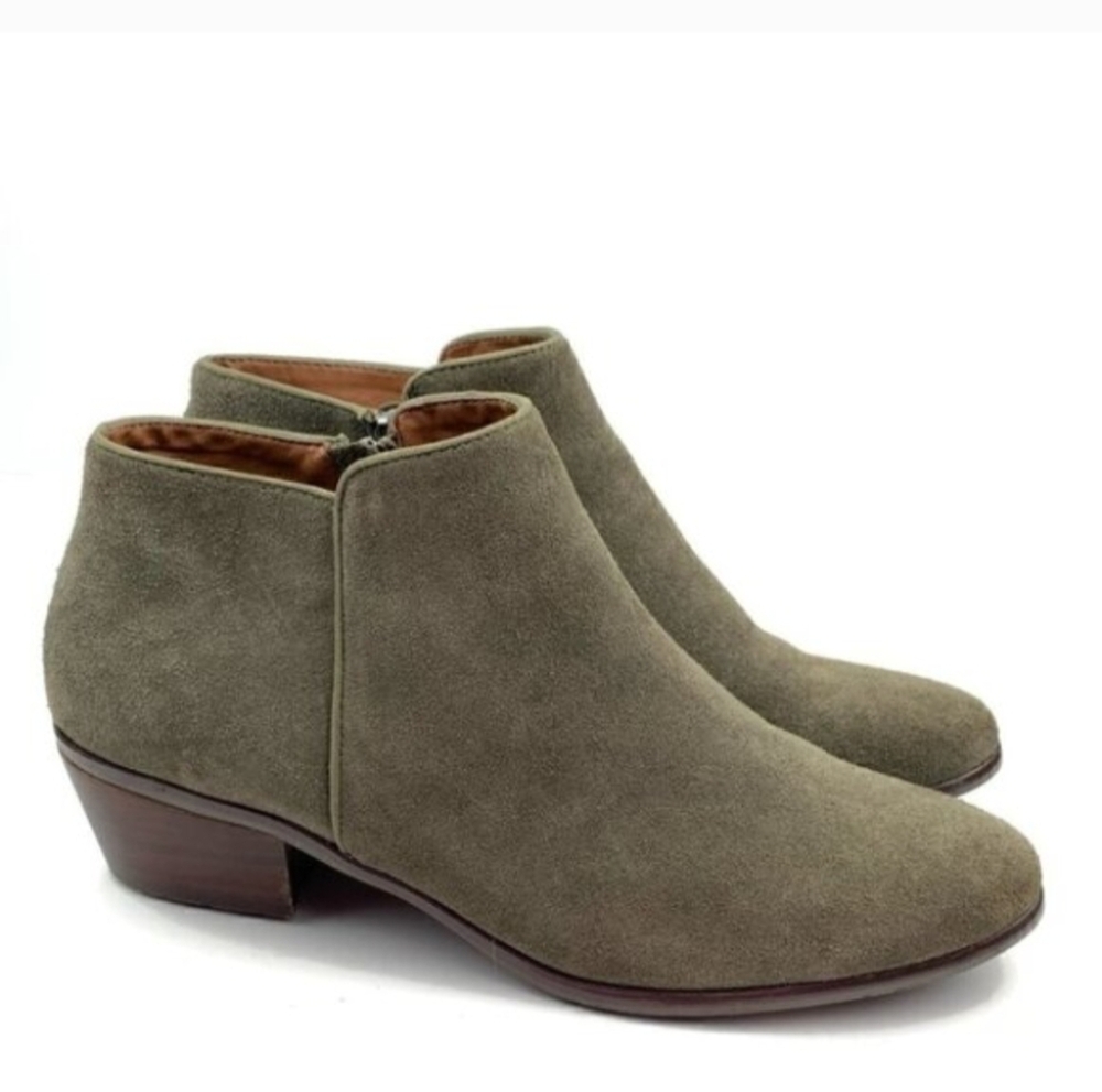Green Suede Ankle Boots